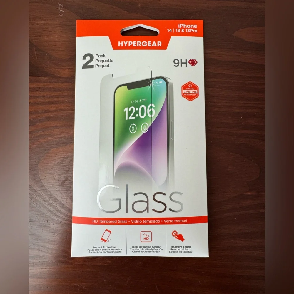ONE iPhone 14 & 13 & 13Pro HD Tempered Glass screen protector Hypergear